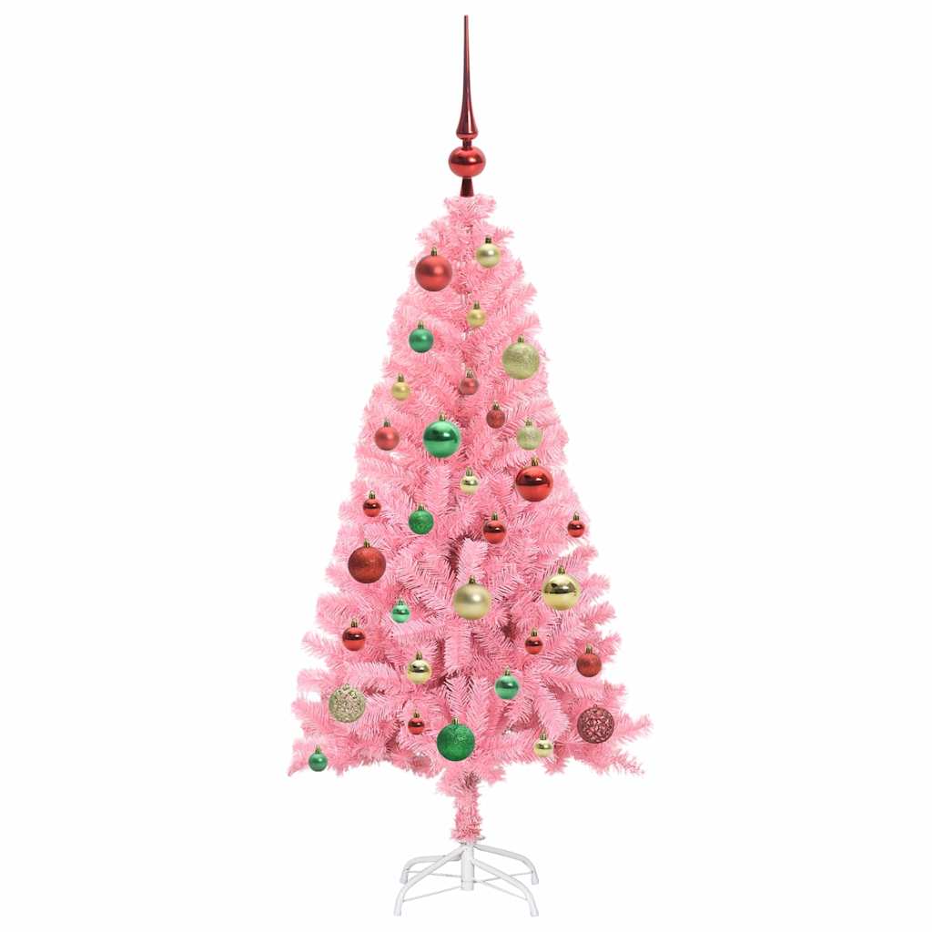 Albero di Natale con 150 LED con supporto Rosa 120 cm PVC 3396415