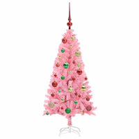 Albero di Natale con 150 LED con supporto Rosa 120 cm PVC 3396415