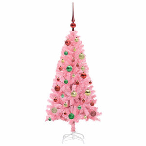 Albero di Natale con 150 LED con supporto Rosa 120 cm PVC 3396415