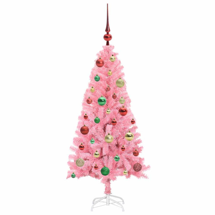 Albero di Natale con 150 LED con supporto Rosa 120 cm PVC 3396415