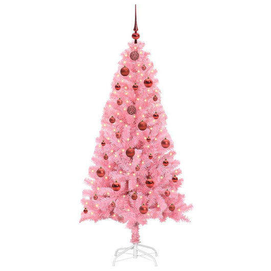 Albero di Natale con 150 LED con supporto-Luci decorative natalizie Rosa 150 cm PVC 863643