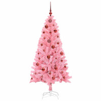 Albero di Natale con 150 LED con supporto Rosa 150 cm PVC 3396416