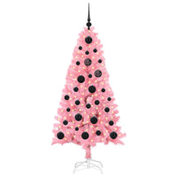 Albero di Natale con 150 LED con supporto-Luci decorative natalizie Rosa 150 cm PVC 239180