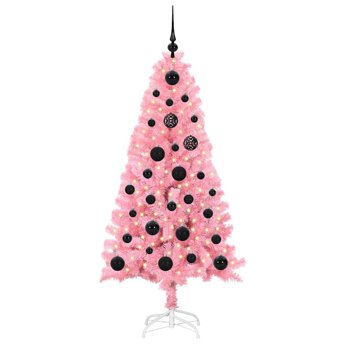 Albero di Natale con 150 LED con supporto Rosa 150 cm PVC 3396417