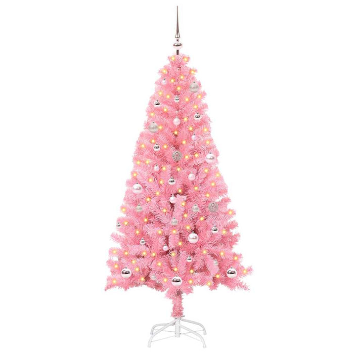 Albero di Natale con 150 LED con supporto-Luci decorative natalizie Rosa 150 cm PVC 283882