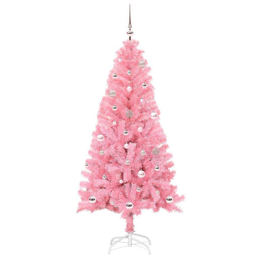 Albero di Natale con 150 LED con supporto-Luci decorative natalizie Rosa 150 cm PVC 283882