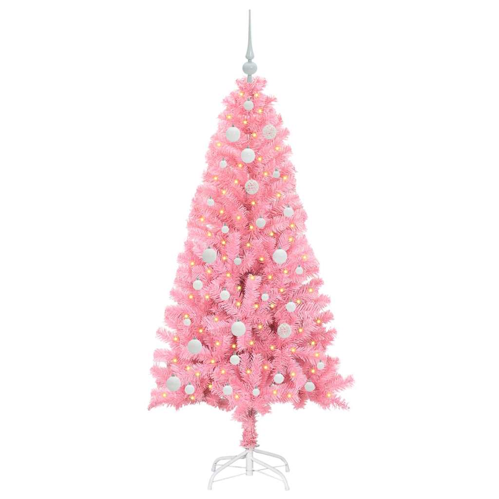 Albero di Natale con 150 LED con supporto Rosa 150 cm PVC 3396419