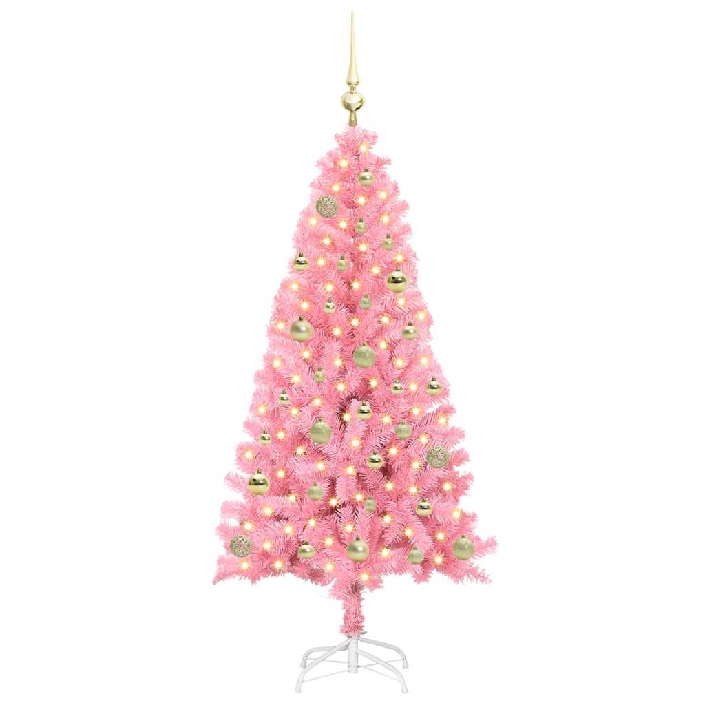 Albero di Natale con 150 LED con supporto Rosa 150 cm PVC 3396420