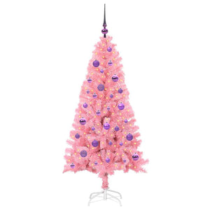 Albero di Natale con 150 LED con supporto-Luci decorative natalizie Rosa 150 cm PVC 973001