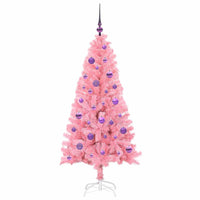 Albero di Natale con 150 LED con supporto Rosa 150 cm PVC 3396422