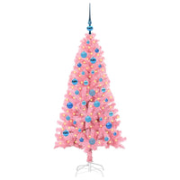 Albero di Natale con 150 LED con supporto-Luci decorative natalizie Rosa 150 cm PVC 266310