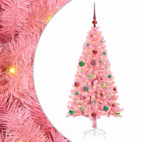 Albero di Natale con 150 LED con supporto-Luci decorative natalizie Rosa 150 cm PVC 116161