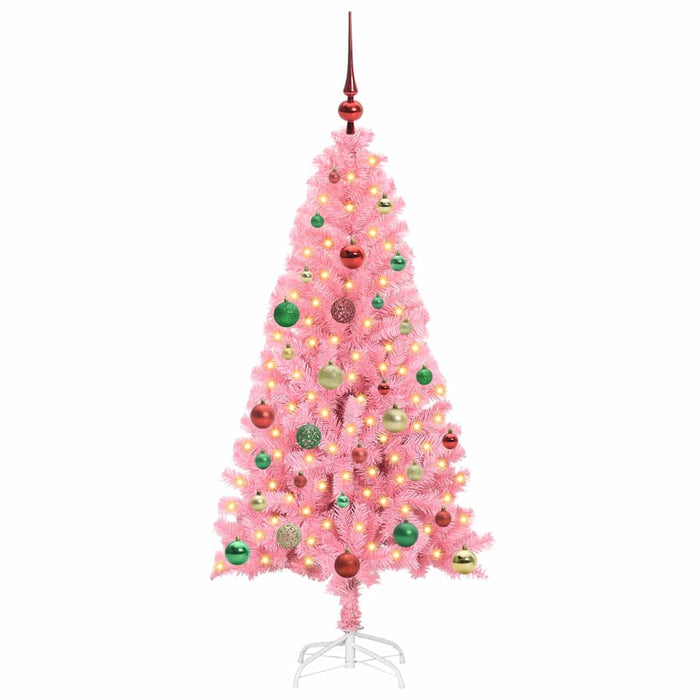 Albero di Natale con 150 LED con supporto Rosa 150 cm PVC 3396424