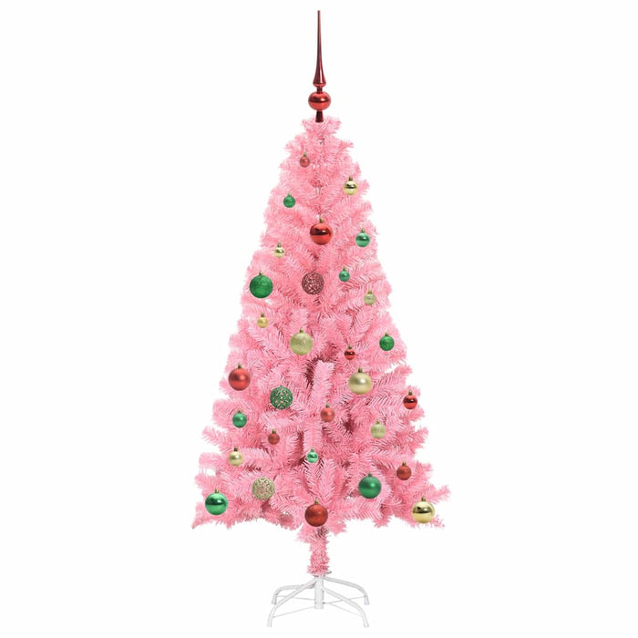Albero di Natale con 150 LED con supporto-Luci decorative natalizie Rosa 150 cm PVC 116161