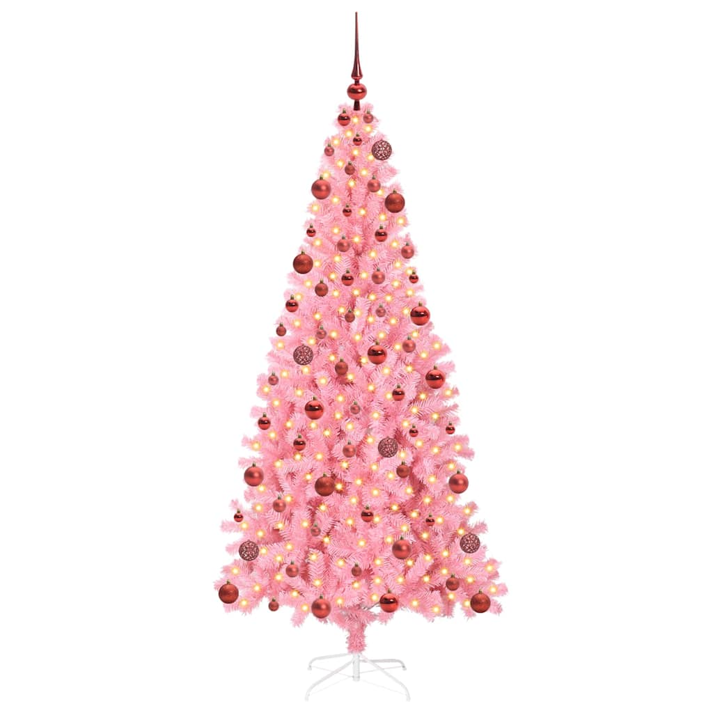 Albero di Natale con 300 LED con supporto Rosa 180 cm PVC 3396429
