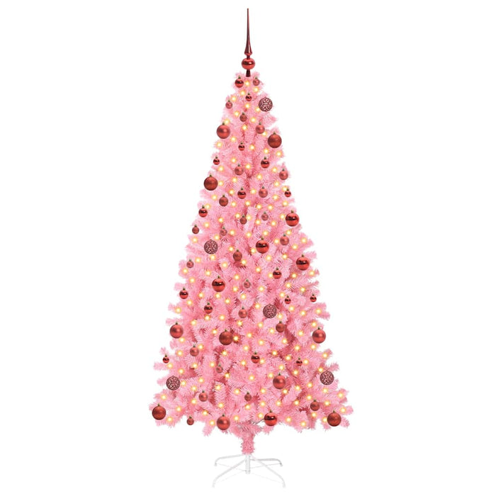 Albero di Natale con 300 LED con supporto Rosa 180 cm PVC 3396429