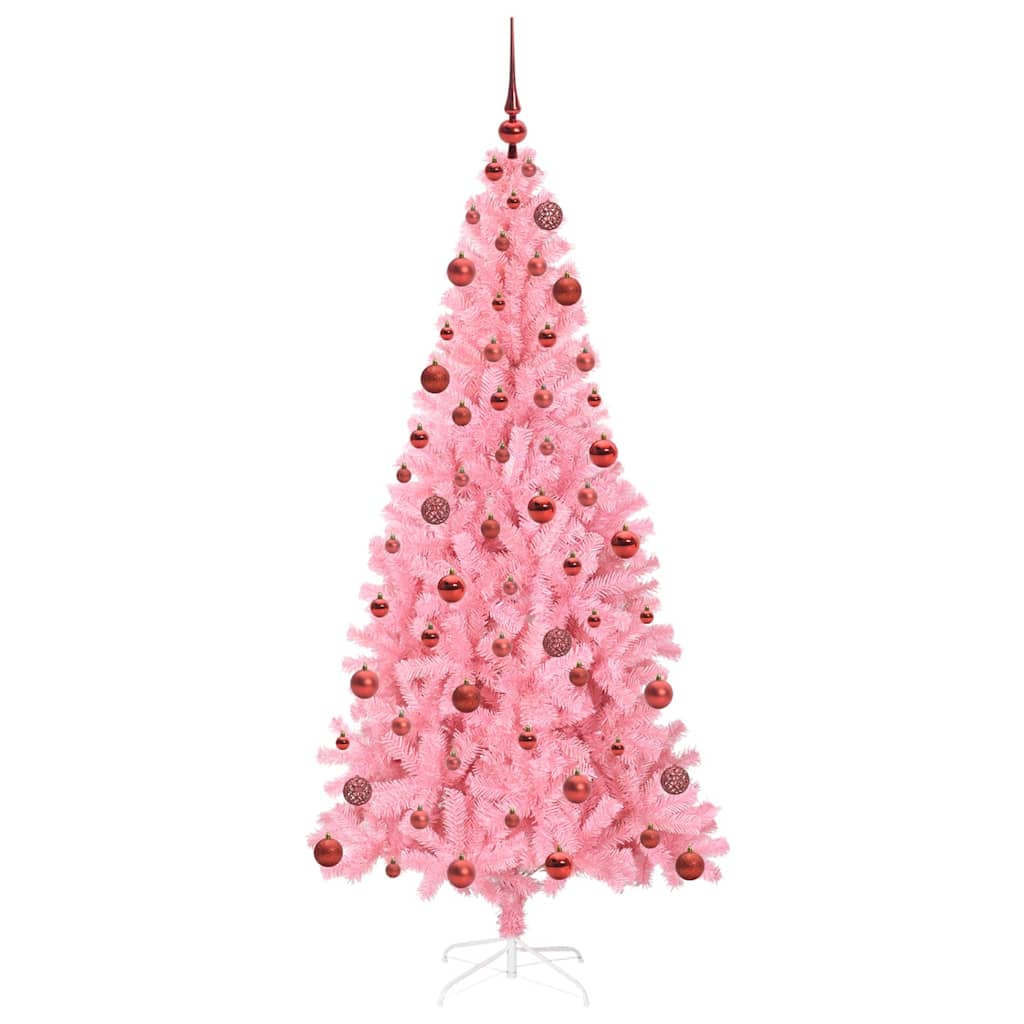 Albero di Natale con 300 LED con supporto Rosa 180 cm PVC 3396429