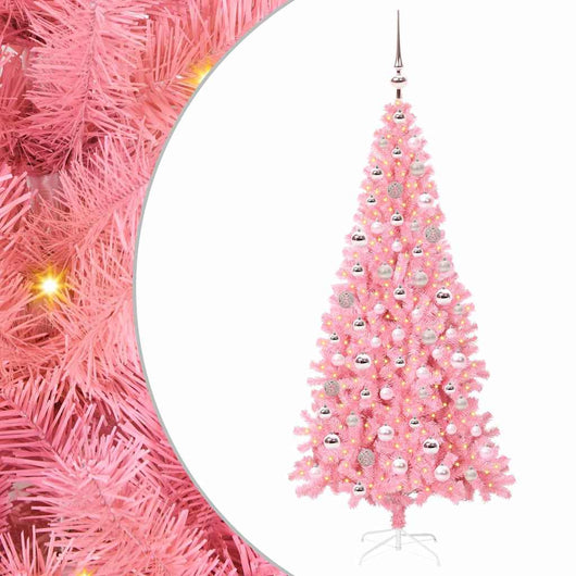 Albero di Natale con 300 LED con supporto-Luci decorative natalizie Rosa 180 cm PVC 860587