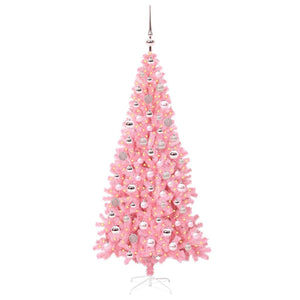 Albero di Natale con 300 LED con supporto-Luci decorative natalizie Rosa 180 cm PVC 860587