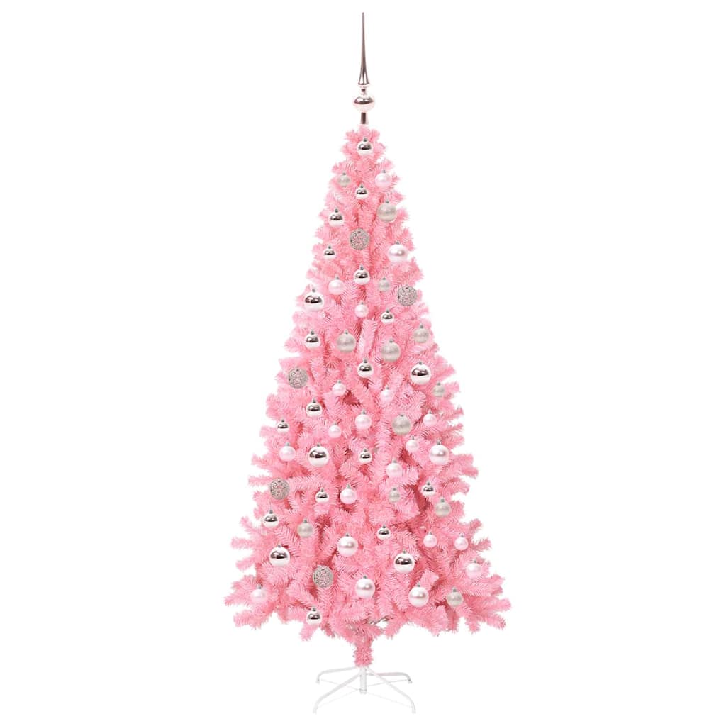 Albero di Natale con 300 LED con supporto Rosa 180 cm PVC 3396431