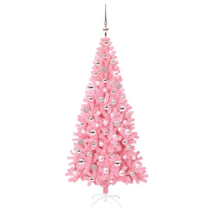 Albero di Natale con 300 LED con supporto Rosa 180 cm PVC 3396431
