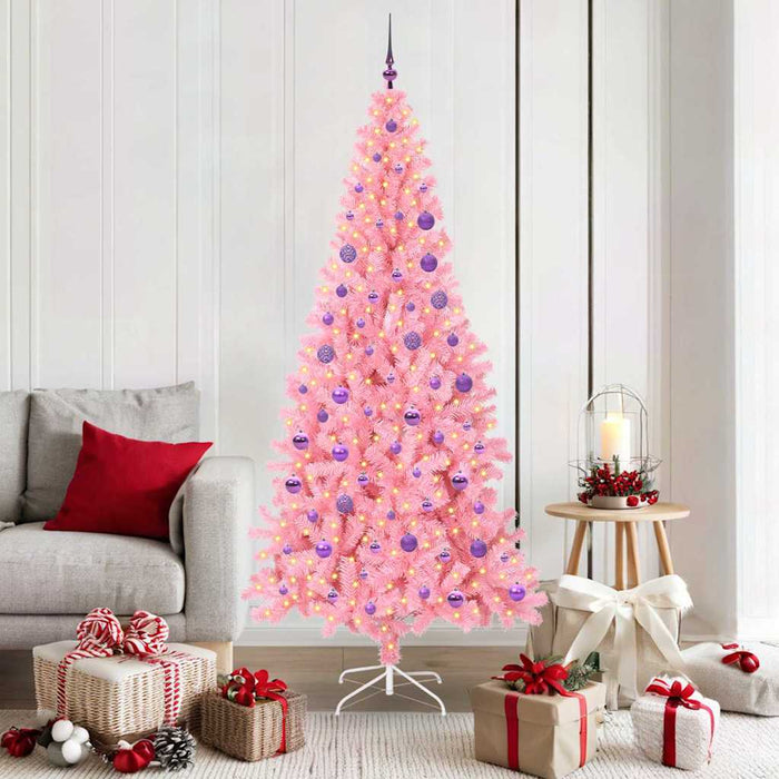 Albero di Natale con 300 LED con supporto Rosa 180 cm PVC 3396435