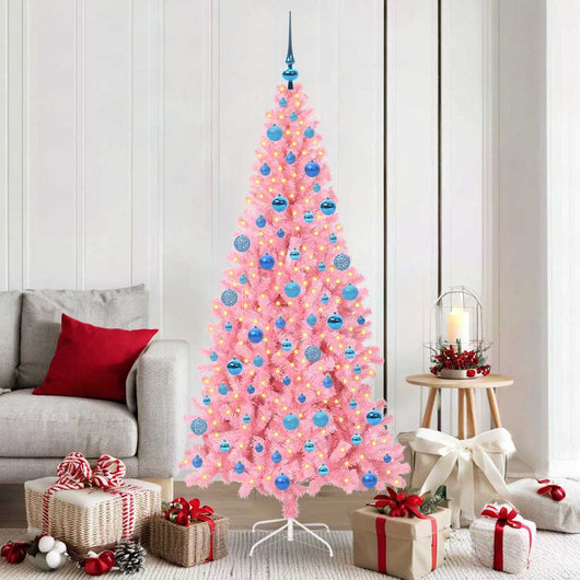 Albero di Natale con 300 LED con supporto Rosa 180 cm PVC 3396436
