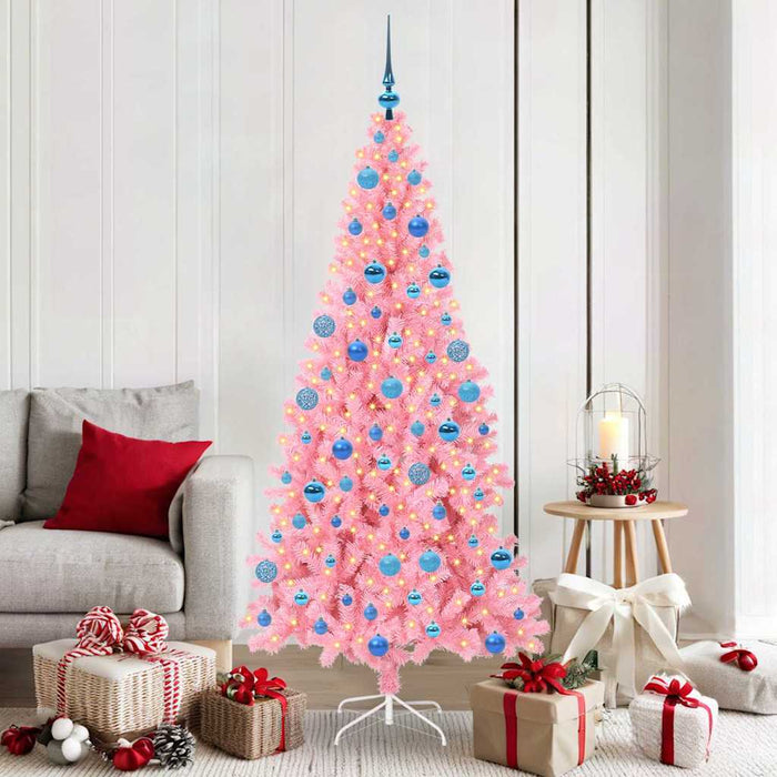 Albero di Natale con 300 LED con supporto Rosa 180 cm PVC 3396436