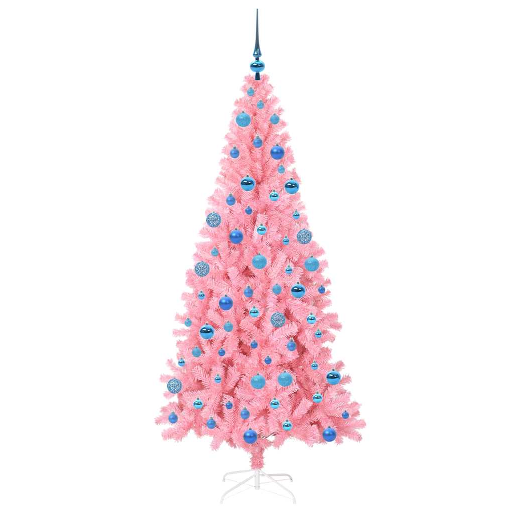 Albero di Natale con 300 LED con supporto Rosa 180 cm PVC 3396436