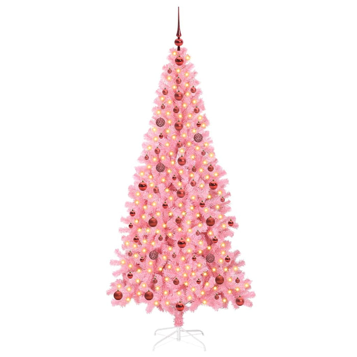 Albero di Natale con 300 LED con supporto Rosa 210 cm PVC 3396438