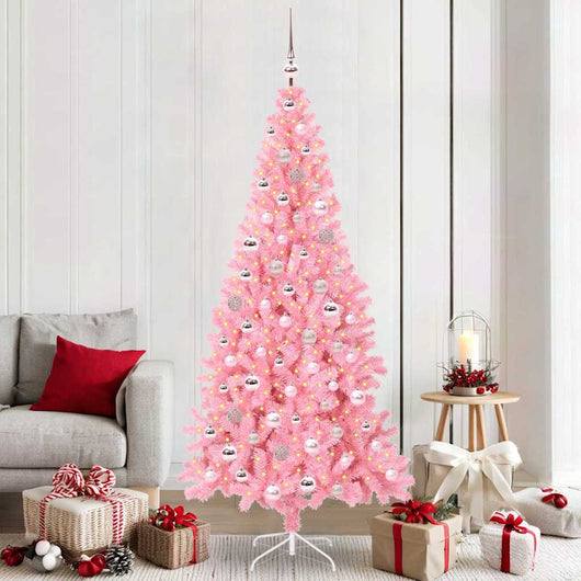 Albero di Natale con 300 LED con supporto Rosa 210 cm PVC 3396440