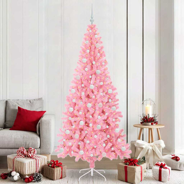 Albero di Natale con 300 LED con supporto Rosa 210 cm PVC 3396441