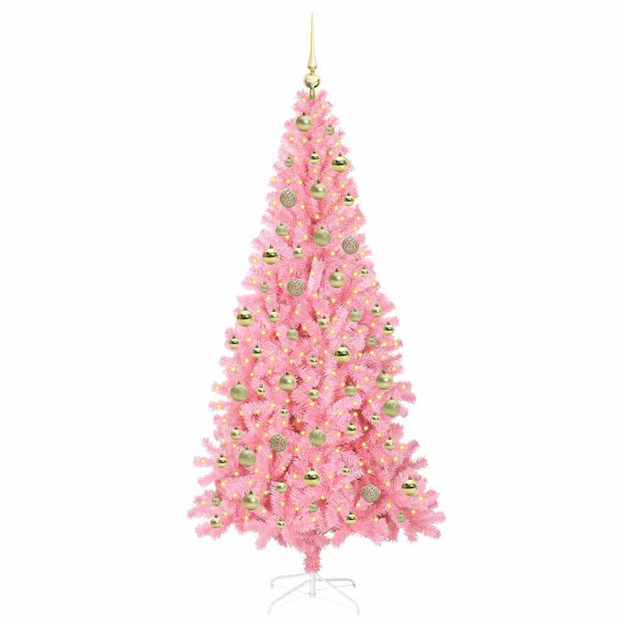Albero di Natale con 300 LED con supporto Rosa 210 cm PVC 3396442
