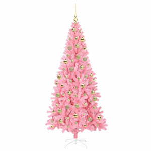 Albero di Natale con 300 LED con supporto Rosa 210 cm PVC 3396442
