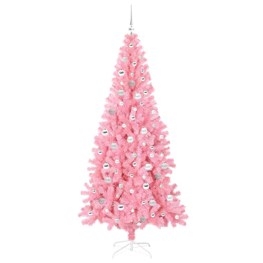 Albero di Natale con 300 LED con supporto Rosa 210 cm PVC 3396443