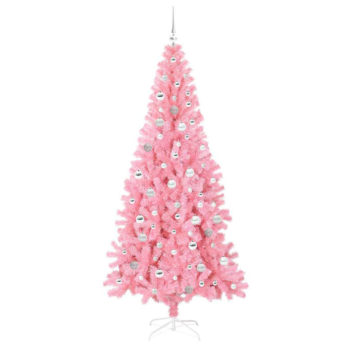 Albero di Natale con 300 LED con supporto Rosa 210 cm PVC 3396443