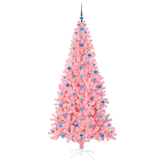 Albero di Natale con 300 LED con supporto-Luci decorative natalizie Rosa 210 cm PVC 861330