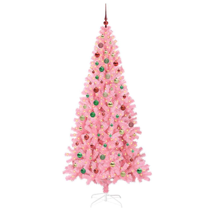 Albero di Natale con 300 LED con supporto Rosa 210 cm PVC 3396446