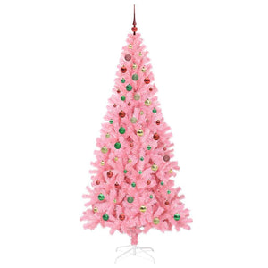Albero di Natale con 300 LED con supporto Rosa 210 cm PVC 3396446