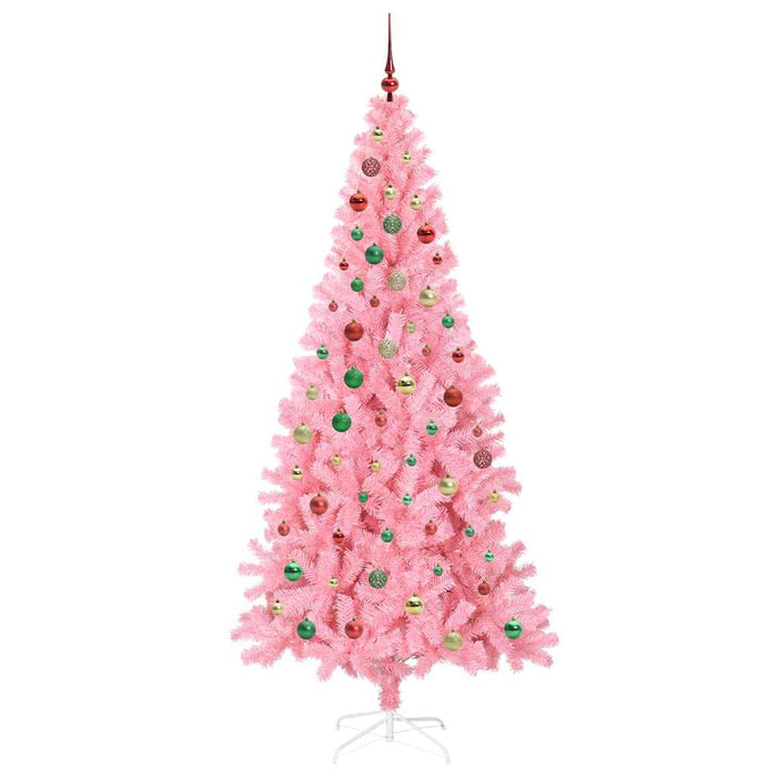 Albero di Natale con 300 LED con supporto Rosa 210 cm PVC 3396446