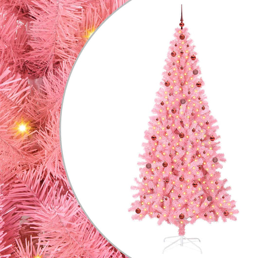 Albero di Natale con 300 LED con supporto Rosa 240 cm PVC 3396447
