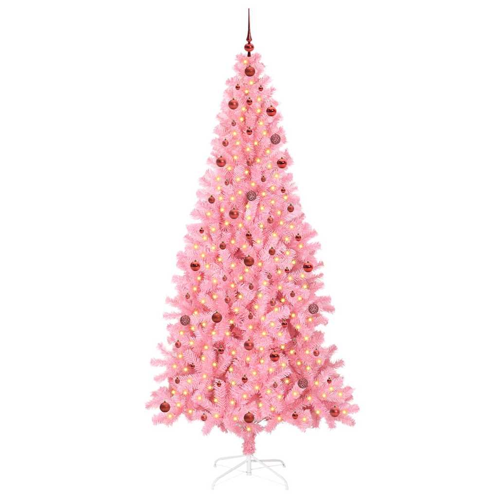 Albero di Natale con 300 LED con supporto Rosa 240 cm PVC 3396447