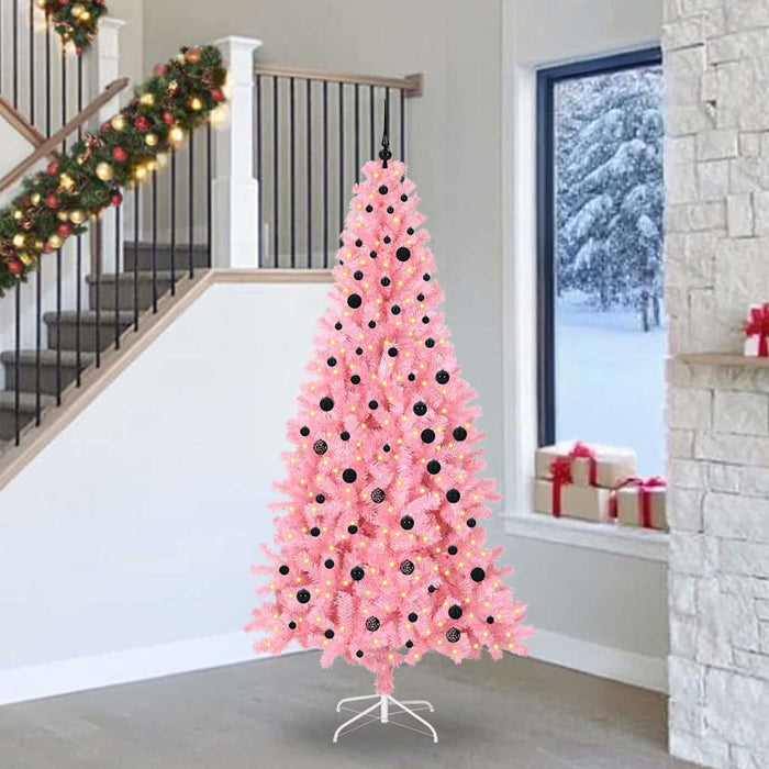 Albero di Natale con 300 LED con supporto Rosa 240 cm PVC 3396448