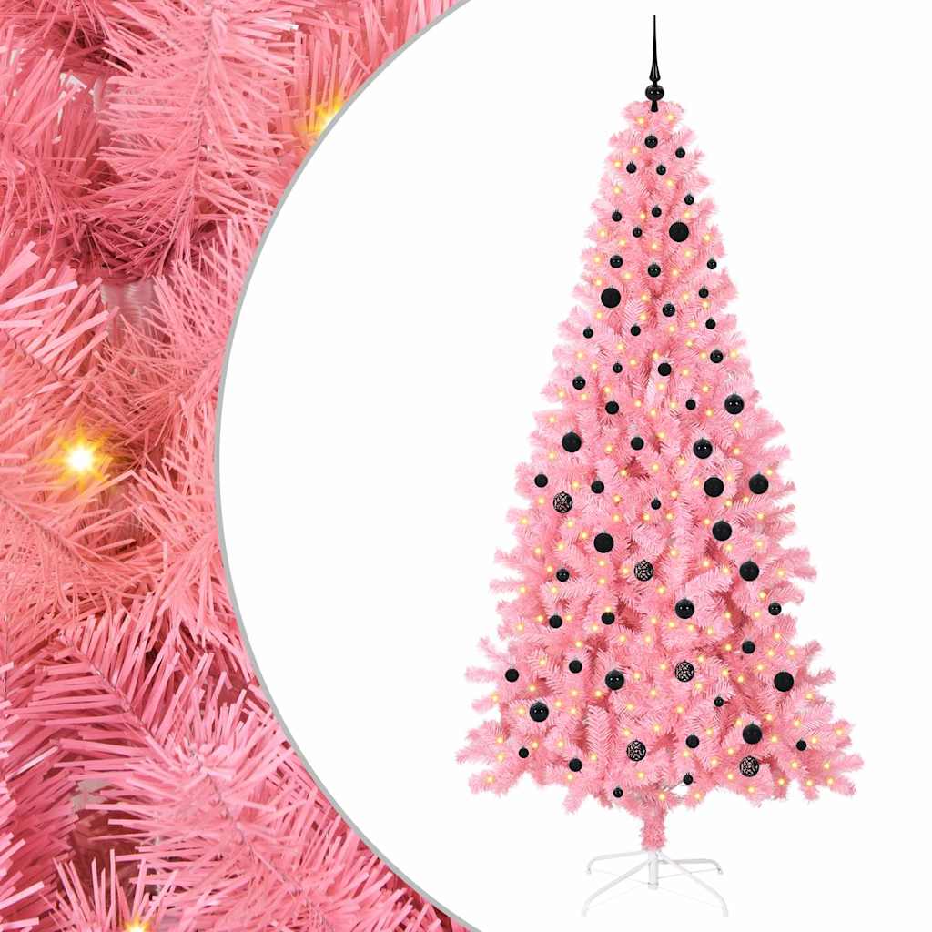 Albero di Natale con 300 LED con supporto Rosa 240 cm PVC 3396448