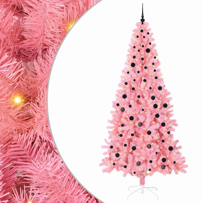 Albero di Natale con 300 LED con supporto Rosa 240 cm PVC 3396448