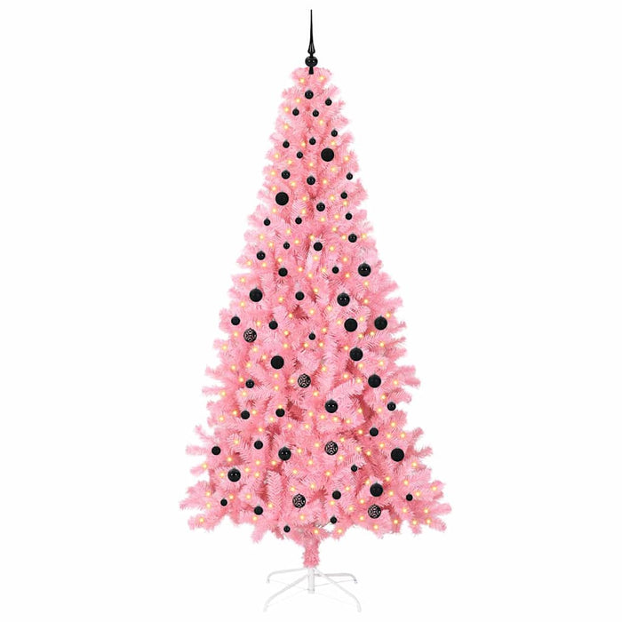 Albero di Natale con 300 LED con supporto Rosa 240 cm PVC 3396448