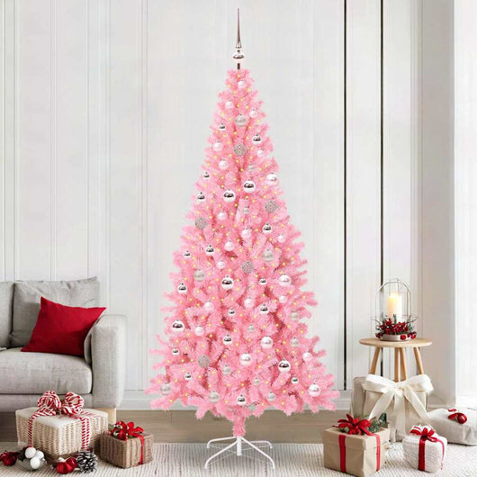 Albero di Natale con 300 LED con supporto Rosa 240 cm PVC 3396449