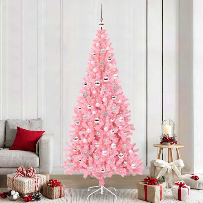 Albero di Natale con 300 LED con supporto Rosa 240 cm PVC 3396449