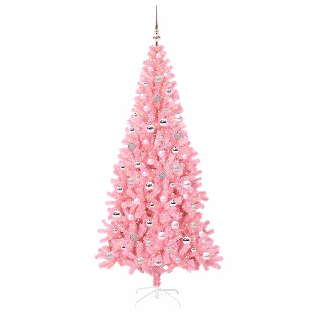 Albero di Natale con 300 LED con supporto Rosa 240 cm PVC 3396449