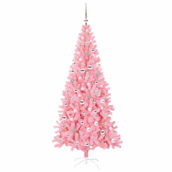 Albero di Natale con 300 LED con supporto Rosa 240 cm PVC 3396449